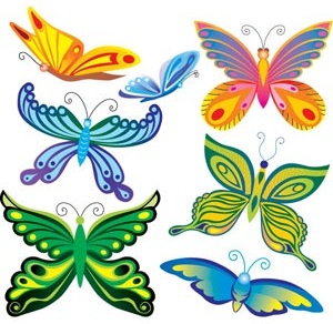 kostenlose Vektor der schöne Schmetterling Logo-Design-Elemente