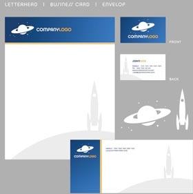 Free Vector Of Blue Space Shuttle Brochure And Visiting Card Design