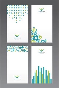 Свободный Вектор стиле милые зеленые визитная карточка Дизайн 4