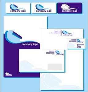 conjunto de vetores livres elegante azul business estacionária do modelo de design