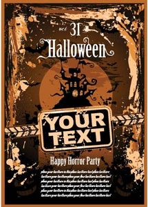 kostenlose Vektor Halloween Party behandelt Template-design