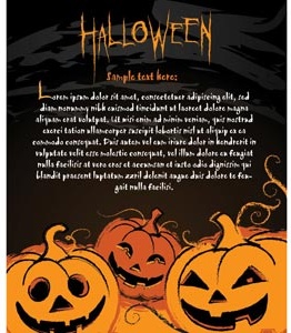 Happy Halloween đáng sợ của vector mẫu văn bản miễn phí.