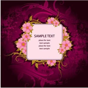 vector gratis de marco de flor rosa en portada de folleto floral grunge