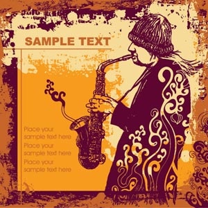vector gratis de trompeta jugador arte floral músico folleto plantilla de diseño