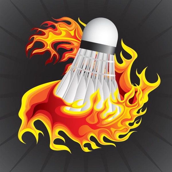 vecteur libre Jeux olympiques badminton navette en flamme