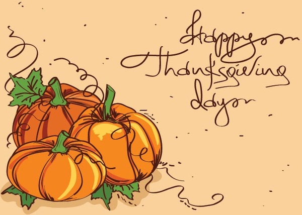 Free Vector Pumpkin Thanksgiving Card