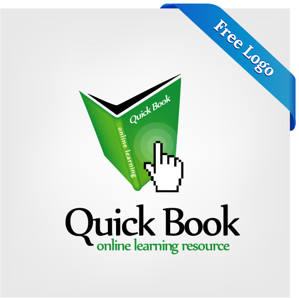 Free Vector Quick Book Online Learning Logo