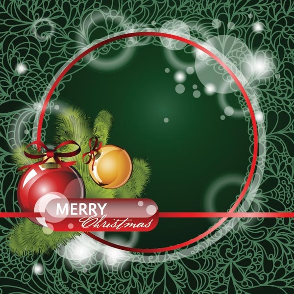 Free Vector Red Merry Christmas Border On Floral Background