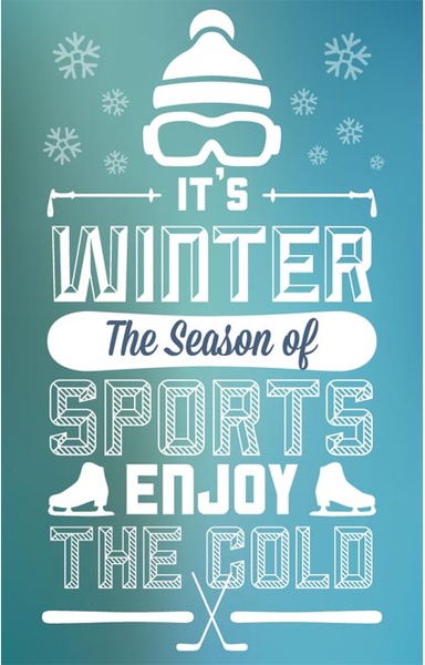modelo de cartaz do vetor livre estilo retro desportos de inverno