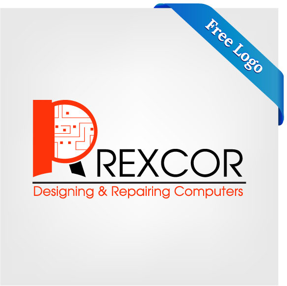 vektor gratis rexcor merancang memperbaiki komputer logo