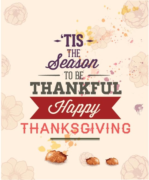 libre d'être reconnaissant joyeux thanksgiving à vecteur affiche de la saison