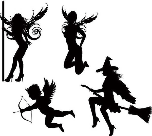 Free Vector Set Of Silhouette Witch8217s