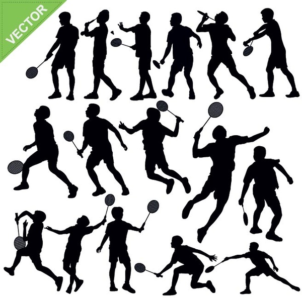 Free Vector Silhouette Badminton Playing In Olympics