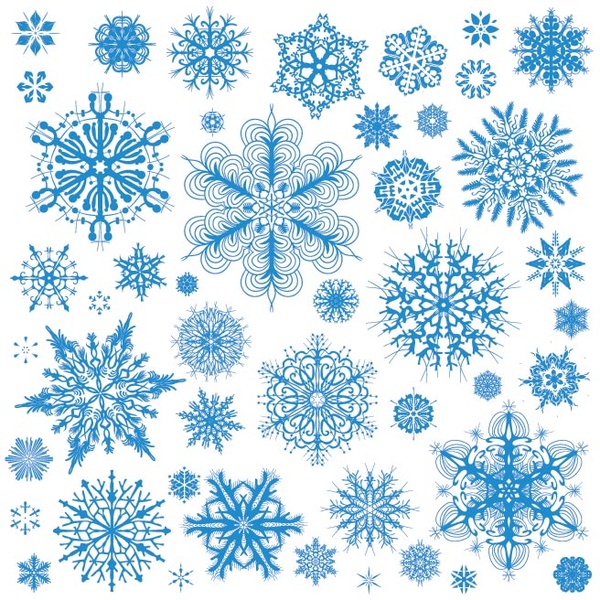 Ücretsiz vektör kar taneleri Noel tasarım öğeleri