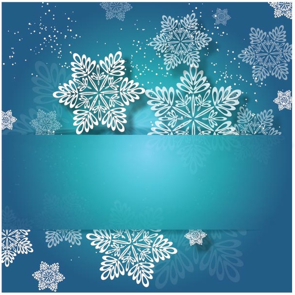 Free Vector Snowflakes Invitation Card