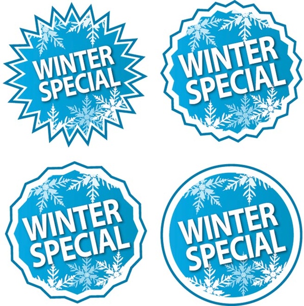 vektor gratis bintang serpihan pola musim dingin khusus sticker tag