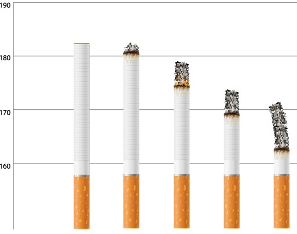 início de vetor livre ao fim cigarro estágios gráfico