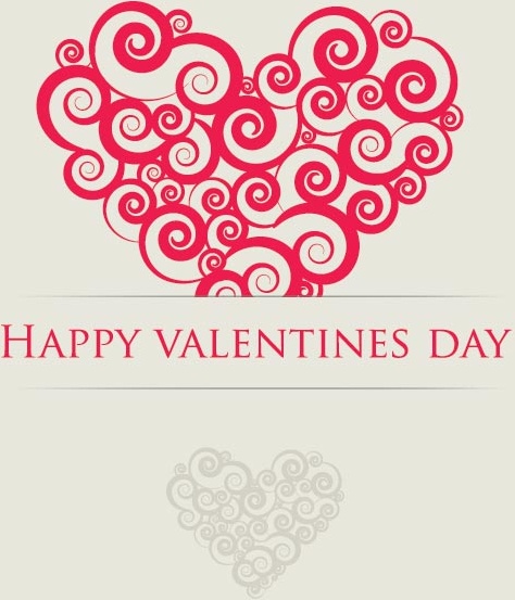 kostenlose Vektor wirbelt Herzen glücklich valentine8217s Tag Grußkarte