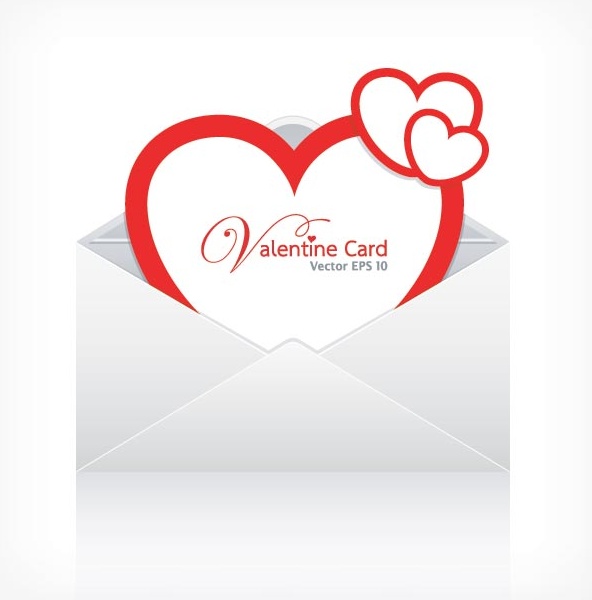 무료 벡터 valentine8217s 날 편지 상자 카드