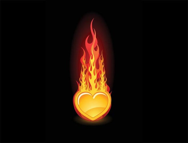 Bedava vektör valentine8217s gün aşk yangın kalp