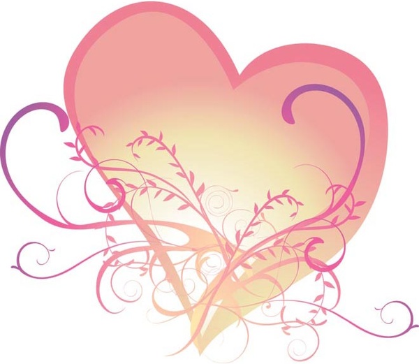Бесплатные Векторные valentine8217s день любовь цветочного искусства сердце
