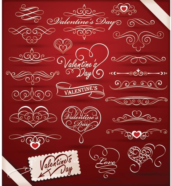Free Vector Valentine8217s Day Vintage Ornament Art Work