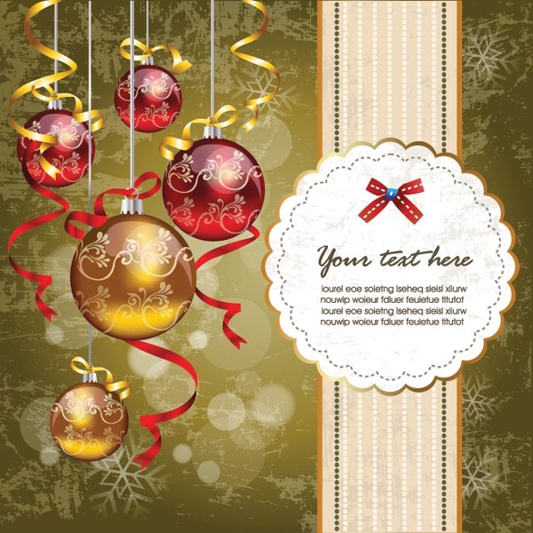 無料ベクトル ビンテージ ラベル クリスマス グリーティング カード テンプレート