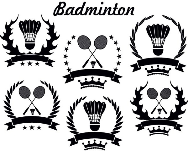 modelo de logotipo do vetor livre estilo vintage badmington