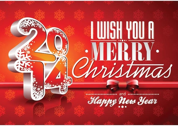 Free Vector Wish You Merry Christmas Greeting Card