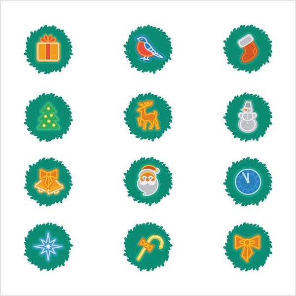conjunto de ícones de Natal grátis vector grinalda fronteira