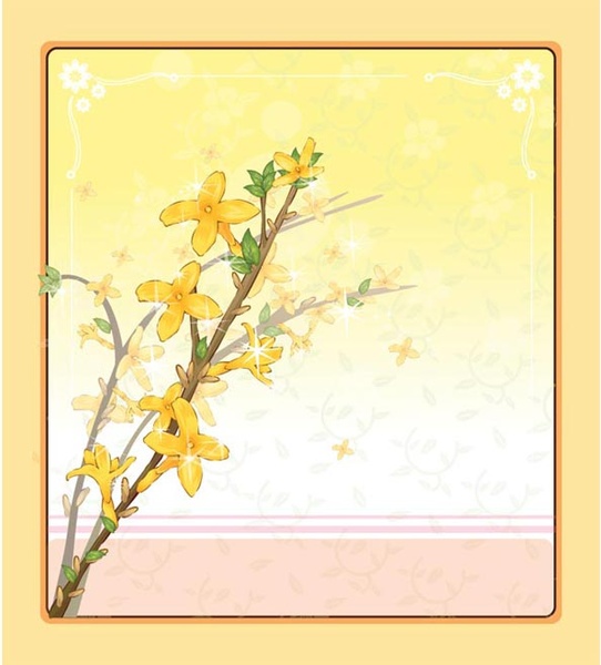 marco de amor de flor amarillo vector gratis