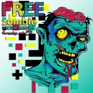 vektor gratis zombie seni template