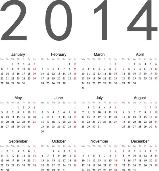 vector14 gratis kalender template