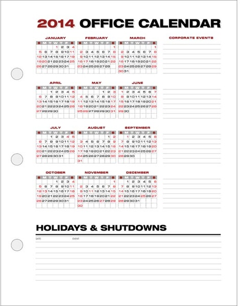 modello di calendario carta diario gratuito vector14