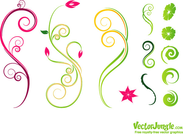 Free Vines Flower Set-vector Flower-free Vector Free Download