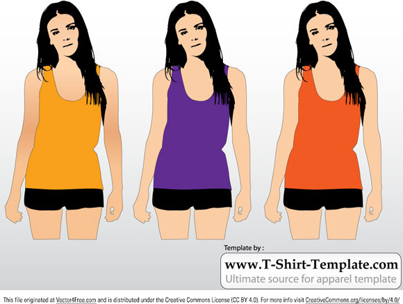 Free mujeres Tank Top template vector