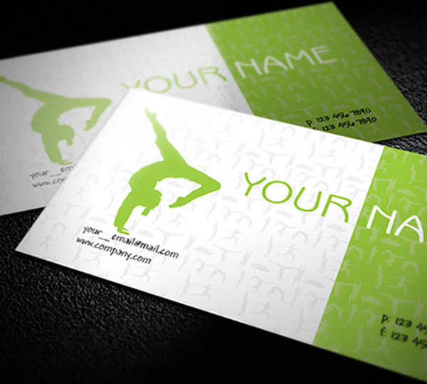 design de cartões de visita de professora de ioga