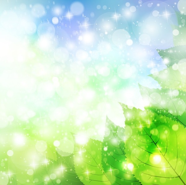 alam yang segar dan hijau daun pada ilustrasi vektor latar belakang langit biru