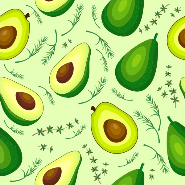 frutta fresca sfondo avocado icone ripetendo design