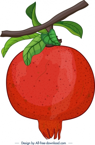 新鮮なザクロの果実の絵画古典的なカラフルなクローズアップデザイン