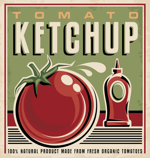 frische Tomaten Retrostil Plakat Vektor