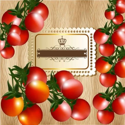 Tomates frescos con antecedentes vecotr