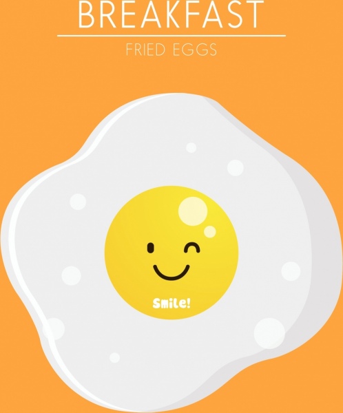 smażone jajka w tle słodki stylizowany kreskówka projektu