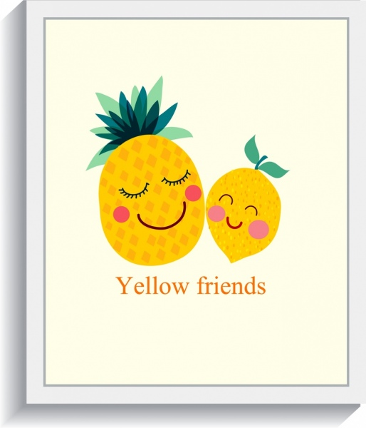 fundo de frutas bonito estilizado decoração de ícones de abacaxi