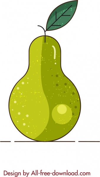 fundo da fruta pera ícone esboço retro plano