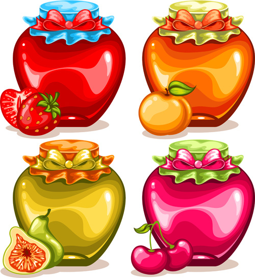 과일 음료 식품 벡터 그래픽 설정
