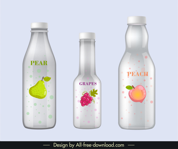 Fruchtsaft Flasche Vorlagen glänzend moderne Dekor