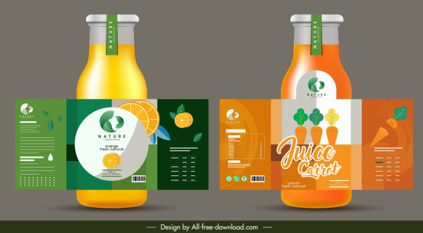 fruit-juice-label-template-orange-tomato-sketch-colorful-flat-vector