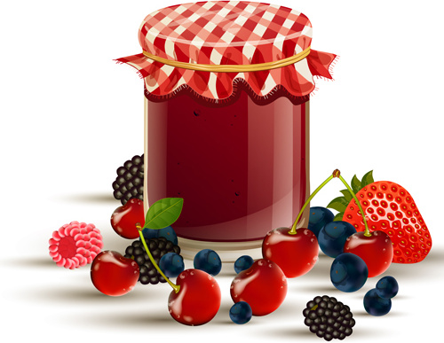 Obst und Marmelade Vektoren