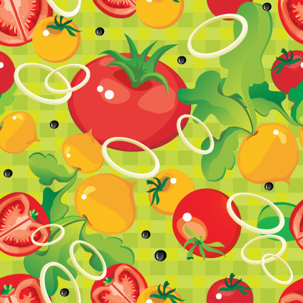 Fruits And Vegetables Patterns Vector Graphics